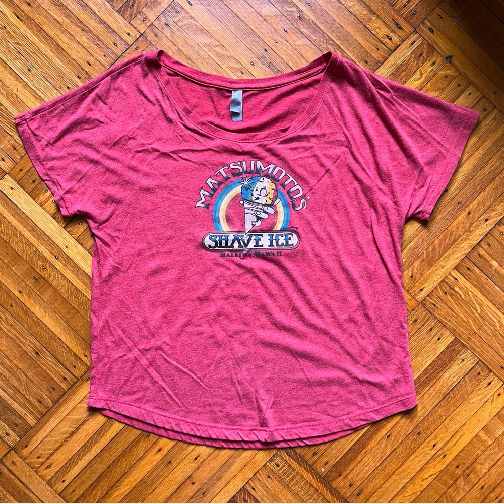 ⚡️VINTAGE⚡️Matsumoto’s Shave Ice Red Wide Scoop Neck T-Shirt